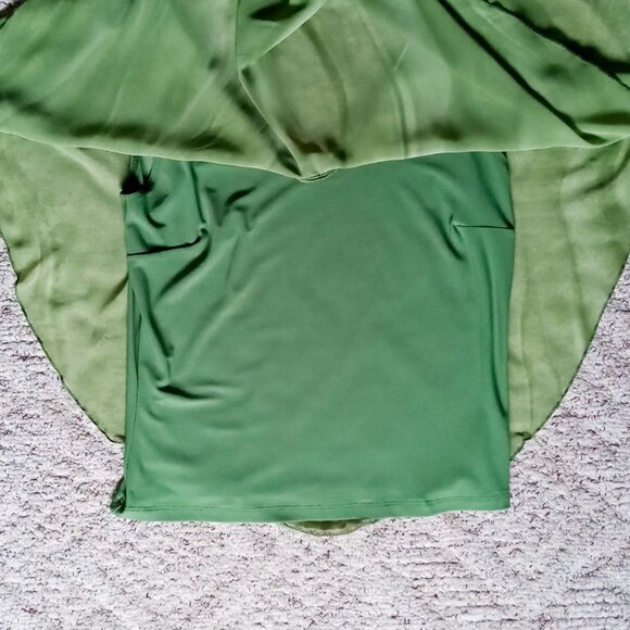 Studio 1940 Vintage Flowy Silky Sage Green Sleeveless Light & Airy Blouse - Picture 13 of 14